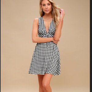 Lulus Black and White Gingham Dress